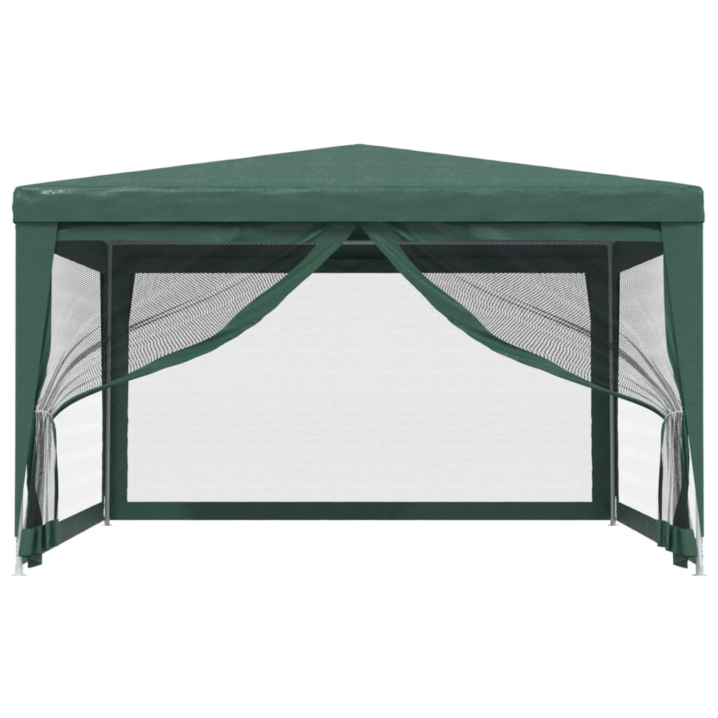 Party Tent with 4 Mesh Sidewalls Green 13.1'x13.1'HDPE