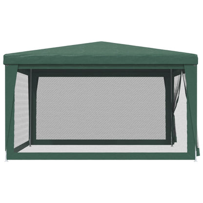 Party Tent with 4 Mesh Sidewalls Green 13.1'x13.1'HDPE