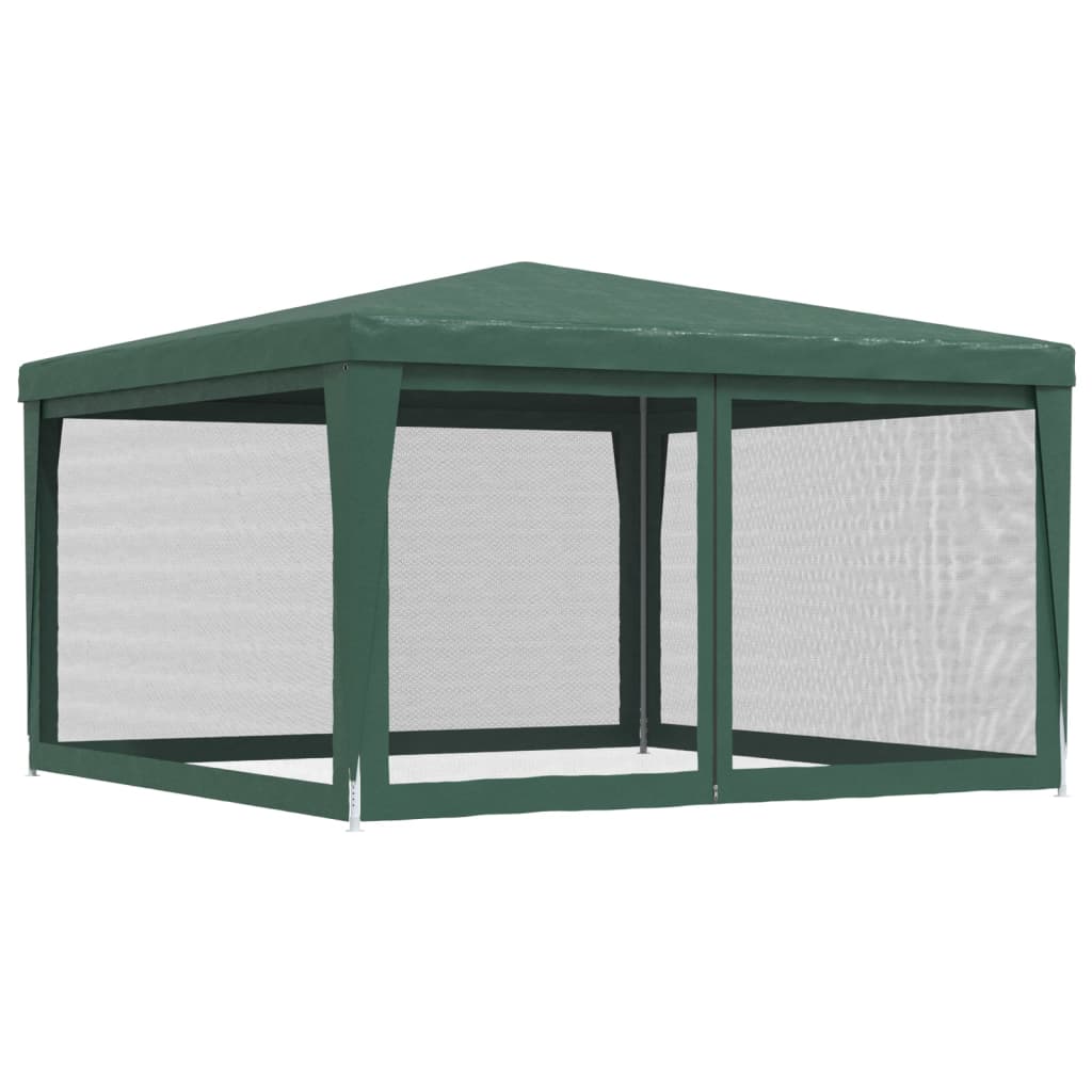 Party Tent with 4 Mesh Sidewalls Green 13.1'x13.1'HDPE