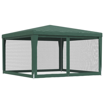 Party Tent with 4 Mesh Sidewalls Green 13.1'x13.1'HDPE