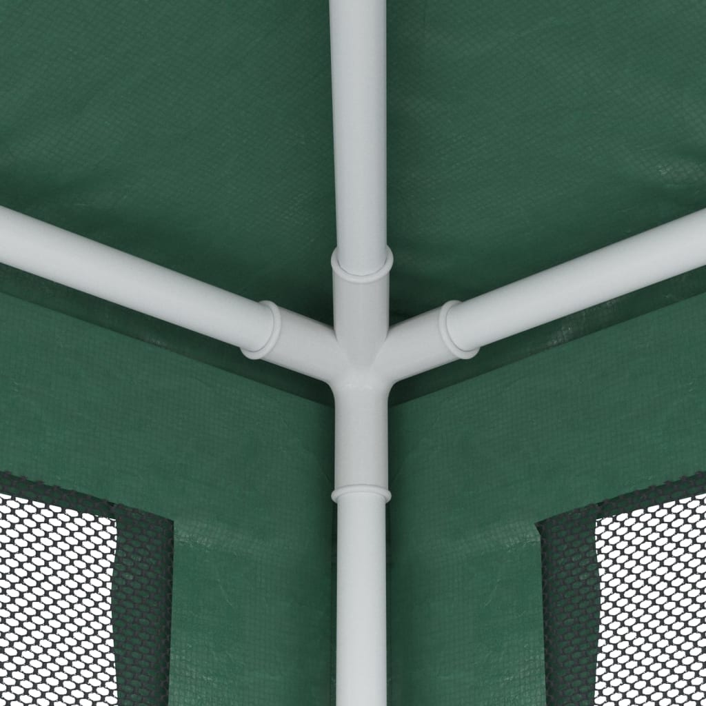 Party Tent with 4 Mesh Sidewalls Green 13.1'x13.1'HDPE