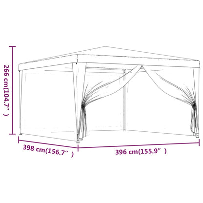 Party Tent with 4 Mesh Sidewalls Green 13.1'x13.1'HDPE