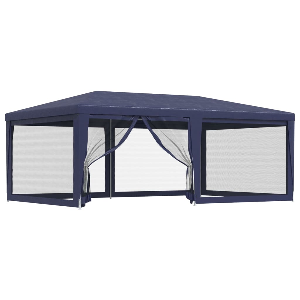 Party Tent with 6 Mesh Sidewalls Blue 19.7'x13.1'HDPE