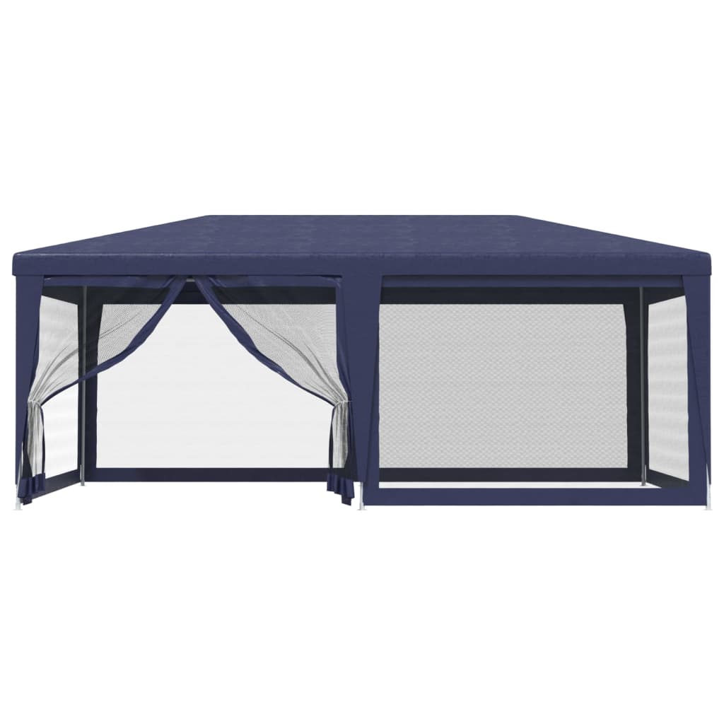 Party Tent with 6 Mesh Sidewalls Blue 19.7'x13.1'HDPE