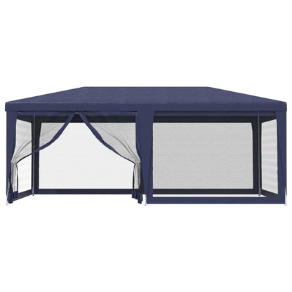 Party Tent with 6 Mesh Sidewalls Blue 19.7'x13.1'HDPE