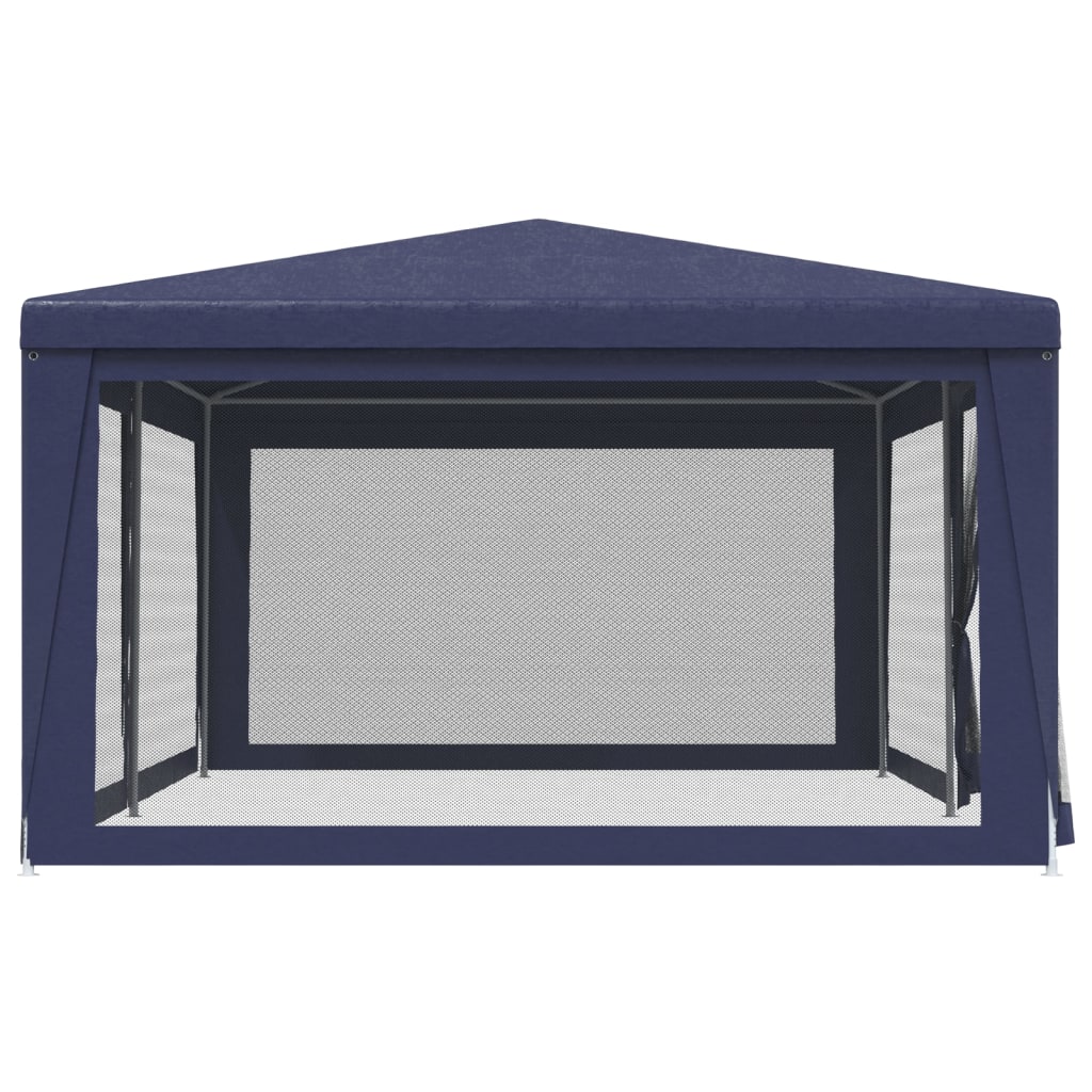 Party Tent with 6 Mesh Sidewalls Blue 19.7'x13.1'HDPE