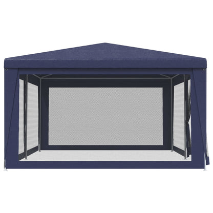 Party Tent with 6 Mesh Sidewalls Blue 19.7'x13.1'HDPE