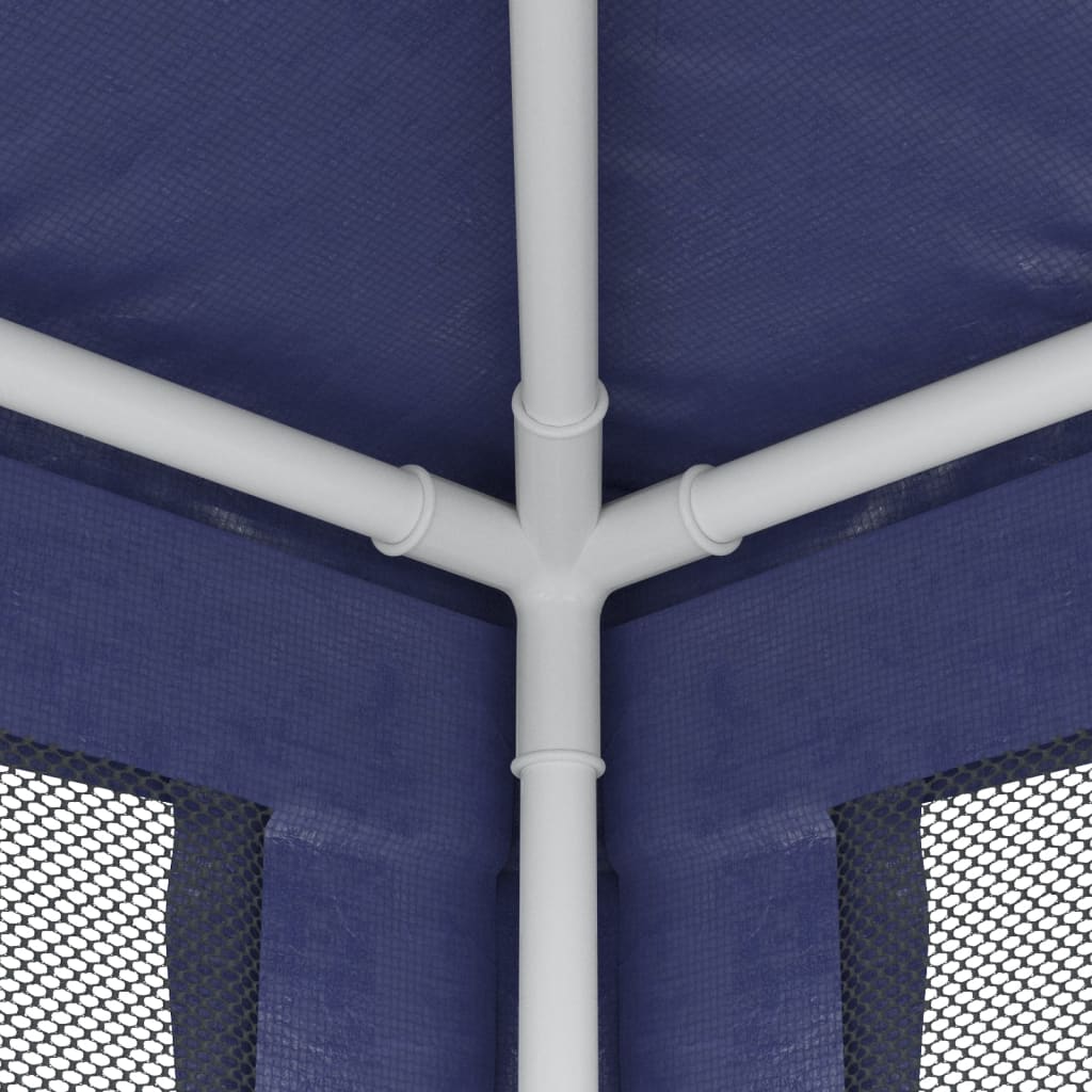 Party Tent with 6 Mesh Sidewalls Blue 19.7'x13.1'HDPE