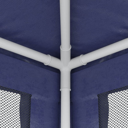 Party Tent with 6 Mesh Sidewalls Blue 19.7'x13.1'HDPE