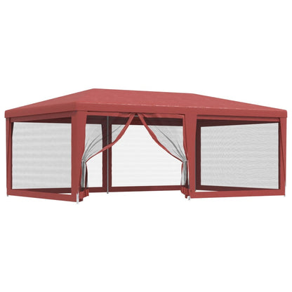 Party Tent with 6 Mesh Sidewalls Red 19.7'x13.1'HDPE