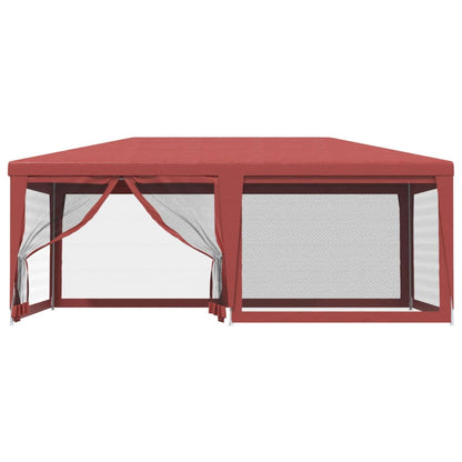 Party Tent with 6 Mesh Sidewalls Red 19.7'x13.1'HDPE