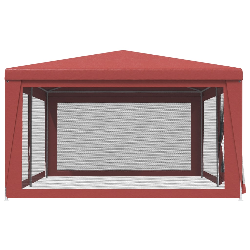 Party Tent with 6 Mesh Sidewalls Red 19.7'x13.1'HDPE