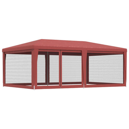 Party Tent with 6 Mesh Sidewalls Red 19.7'x13.1'HDPE