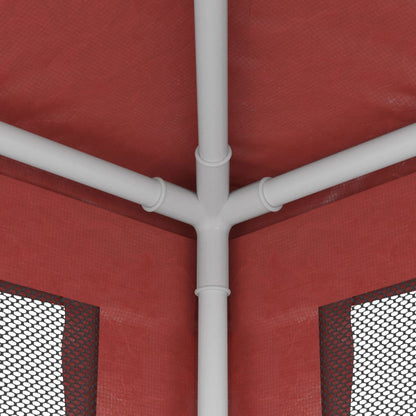 Party Tent with 6 Mesh Sidewalls Red 19.7'x13.1'HDPE