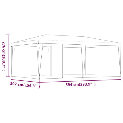 Party Tent with 6 Mesh Sidewalls Red 19.7'x13.1'HDPE