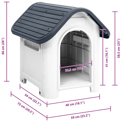 Dog House Grey 59x75x66 cm Polypropylene