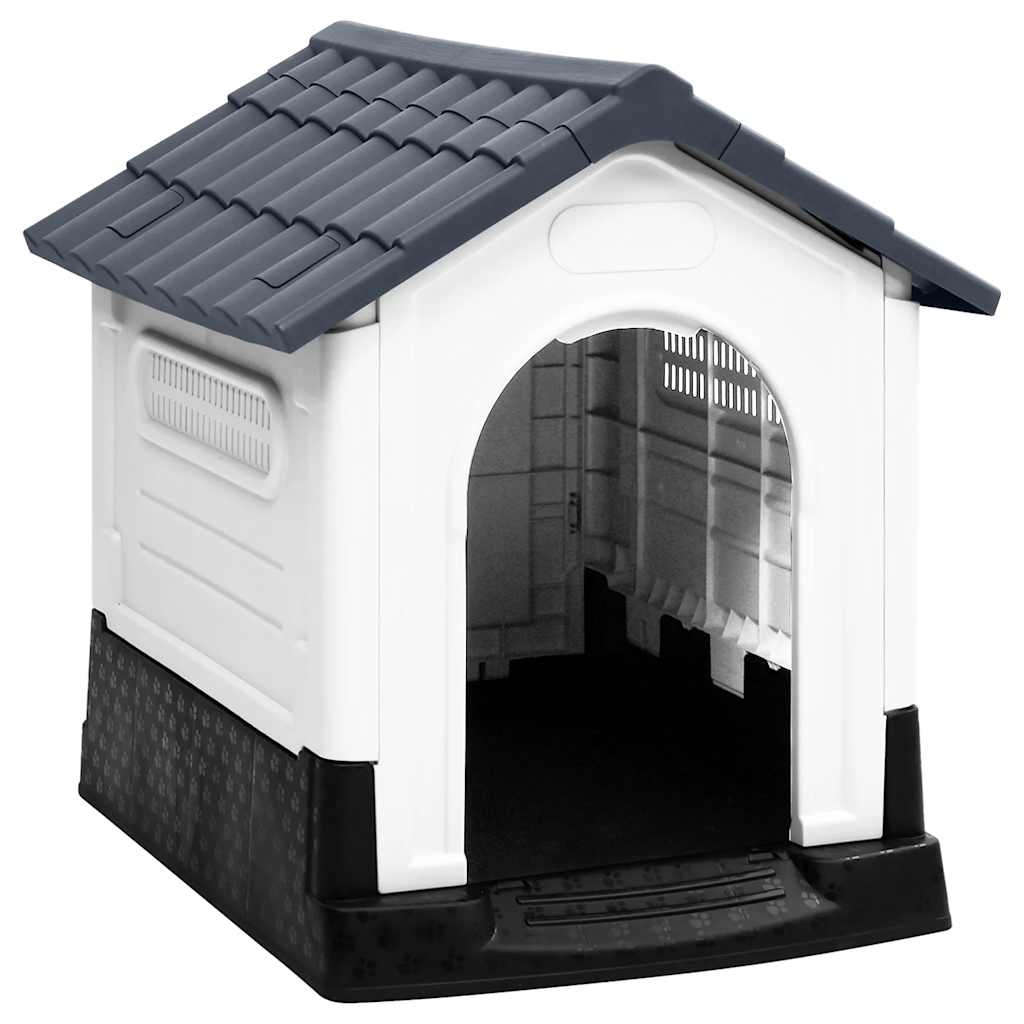 152228 vidaXL Dog House Grey 57x68x66 cm Polypropylene