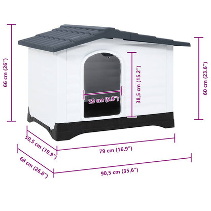 Dog House Grey 35.6x26.8x26.0" Polypropylene
