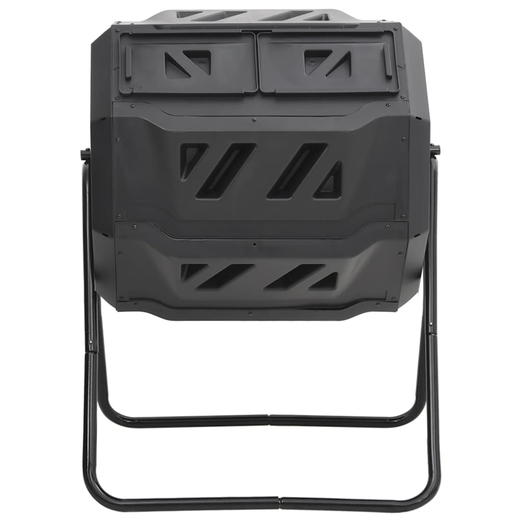 vidaXL Compost Bin Black Plastic Medium Rotatable Compost Bin Cubic
