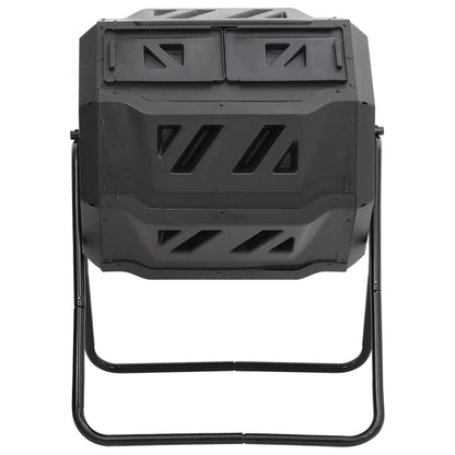 vidaXL Compost Bin Black Plastic Medium Rotatable Compost Bin Cubic