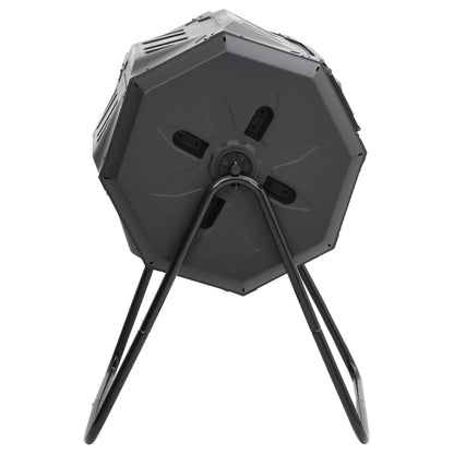 vidaXL Compost Bin Black Plastic Medium Rotatable Compost Bin Cubic