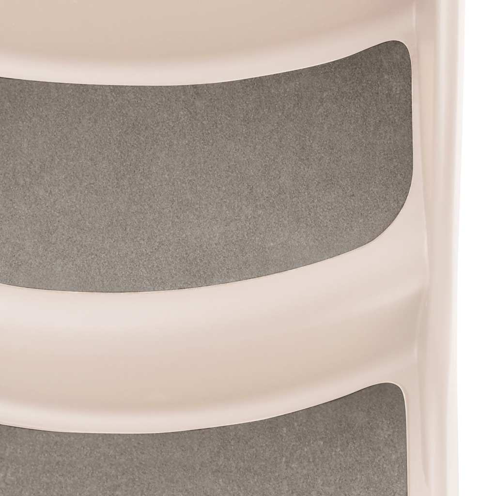 vidaXL Dog Stair Cream Plastic 3-Step Foldable Dog Stair Rectangular