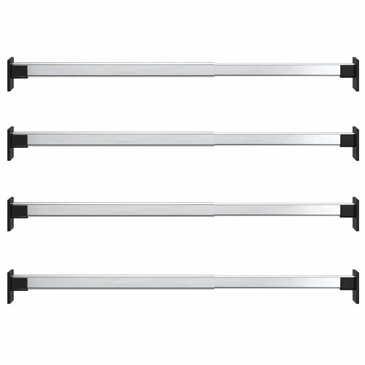 Telescopic Wardrobe Rails 4 pcs Silver 58-100 cm