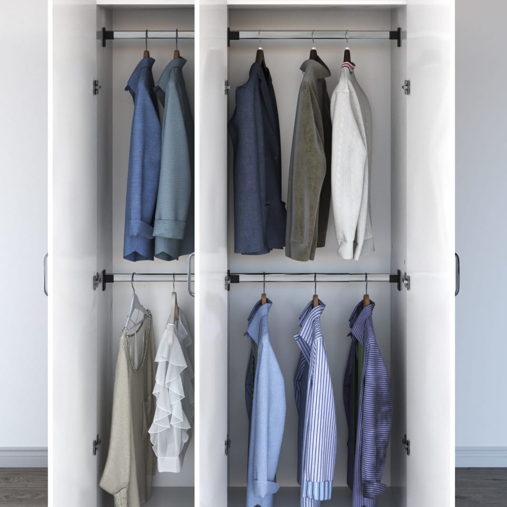 Telescopic Wardrobe Rails 4 pcs Silver 58-100 cm