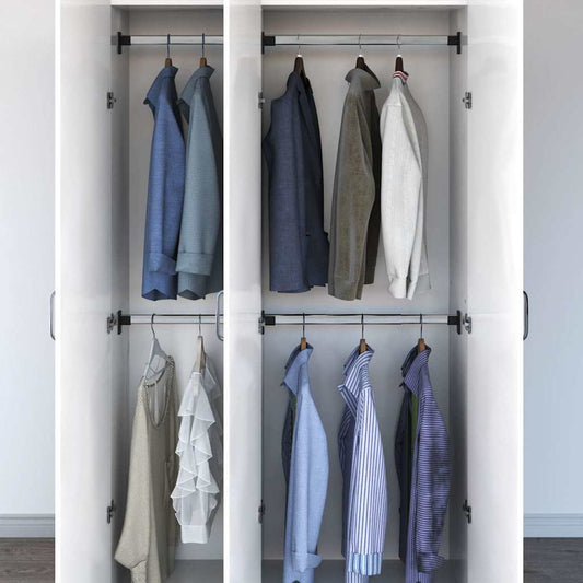 Telescopic Wardrobe Rails 4 pcs Silver 58-100 cm