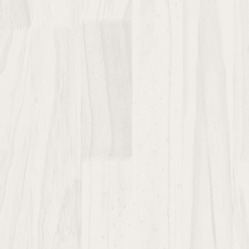 Bed Frame without Mattress White Solid Wood Single
