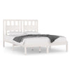 Bed Frame without Mattress White Solid Wood Double