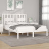 Bed Frame without Mattress White Solid Wood Double
