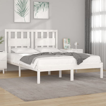 Bed Frame | White | Solid pinewood | Double | Bed Frame | Rectangular