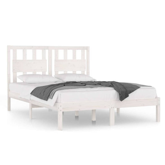 Bed Frame | White | Solid pine wood | King |  Durable  | Bed Frame
