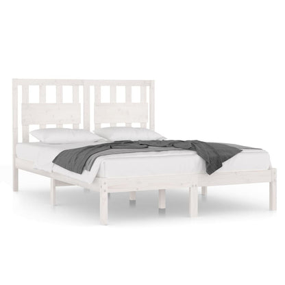 Bed Frame | White | Solid Pine Wood | Double | Bed Frame | Rectangular