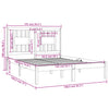 Bed Frame without Mattress White Solid Wood Double