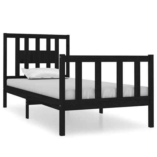 Bed Frame | Black | Solid pine wood | Small Single | Bed Frame