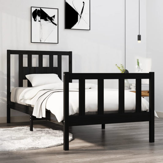 Bed Frame | Black | Solid pine wood | Small Single | Bed Frame