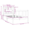Bed Frame without Mattress White Solid Wood 90x190 cm Single Single