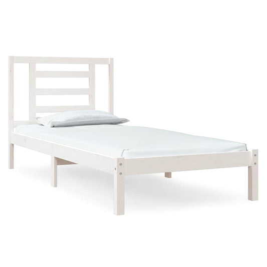 Bed Frame | White | Solid pine wood | Single |  Durable  | Bed Frame
