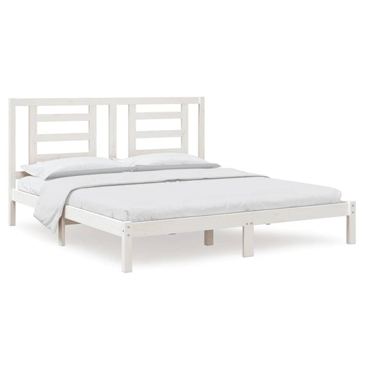 Bed Frame | White | Solid pine wood | 180x200 cm Super King Size