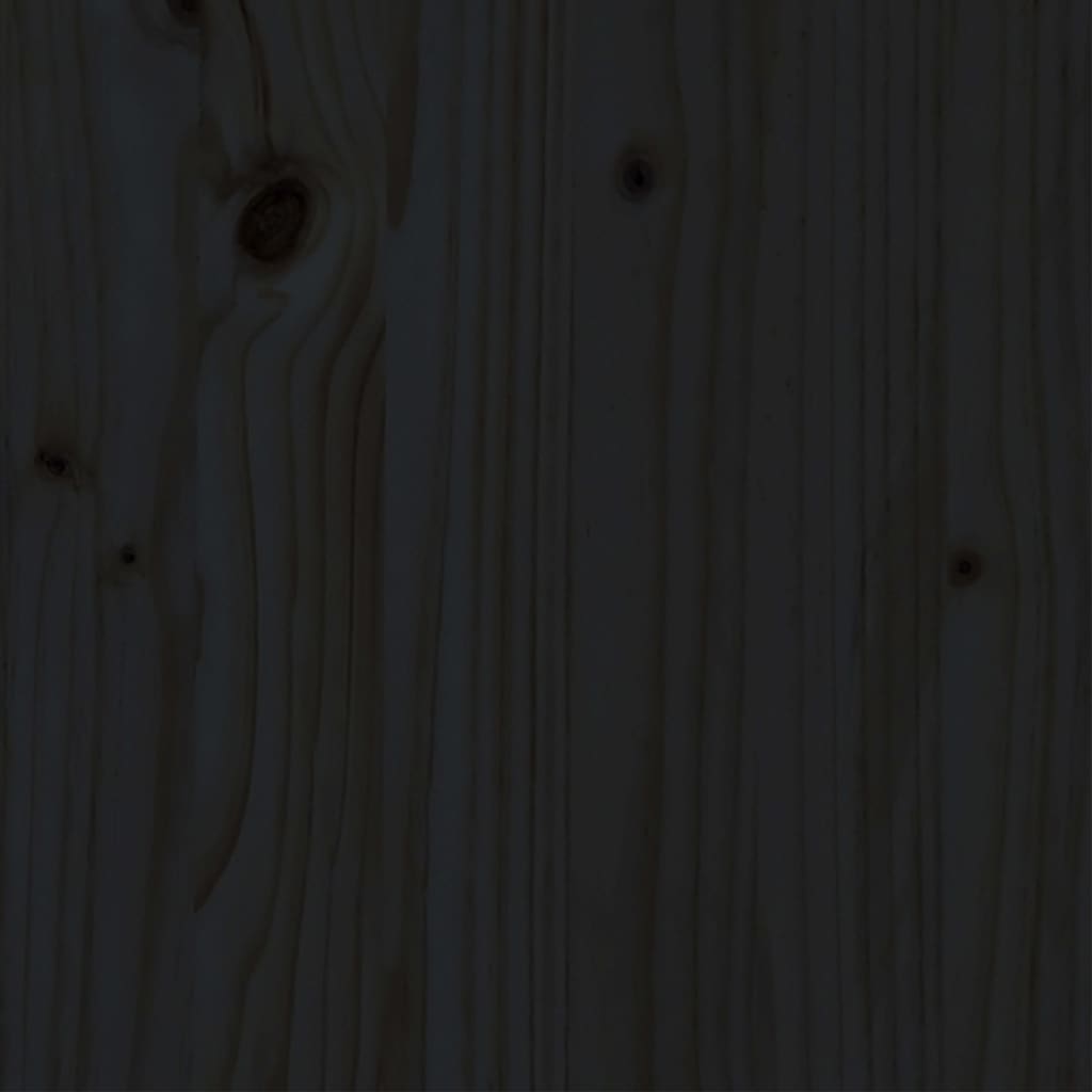 Bed Frame | Black | Solid pinewood | 200 x 200 cm | Decorative Inlays
