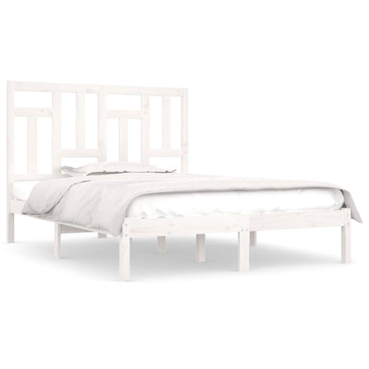 Bed Frame | White | Solid pine wood | 140x200 cm | Durable | Bed Frame