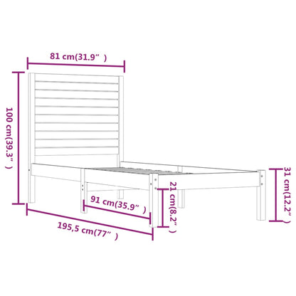 Bed Frame | Natural pine | Solid pine wood | Small single |  Durable