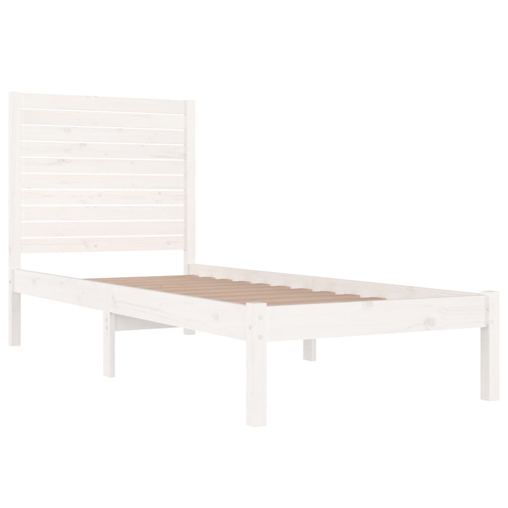 Bed Frame | White | Solid pinewood | Small Single | Durable | Bed Frame