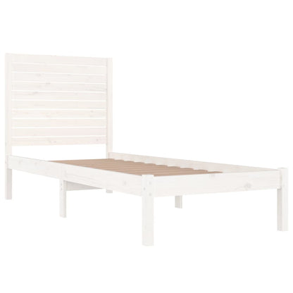 Bed Frame without Mattress White 90x190 cm Single Solid Wood