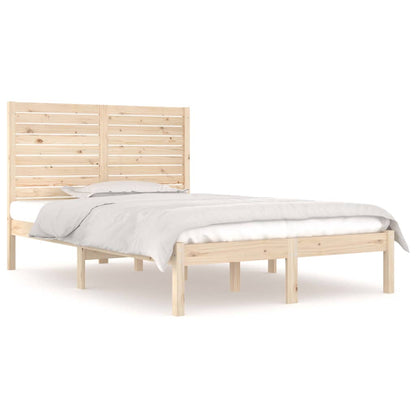 Bed Frame | Wooden Brown | Solid Pine Wood | Small Double | Durable