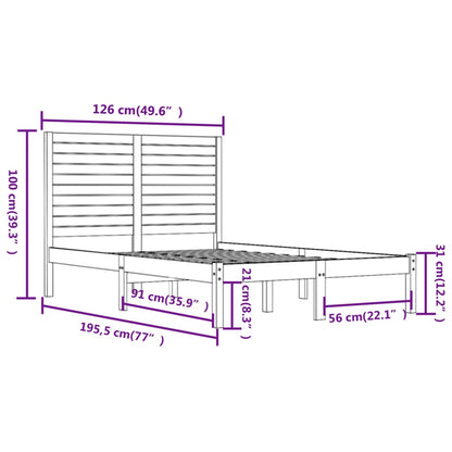 Bed Frame | Wooden Brown | Solid Pine Wood | Small Double | Durable