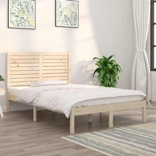 Bed Frame without Mattress 135x190 cm Double Solid Wood