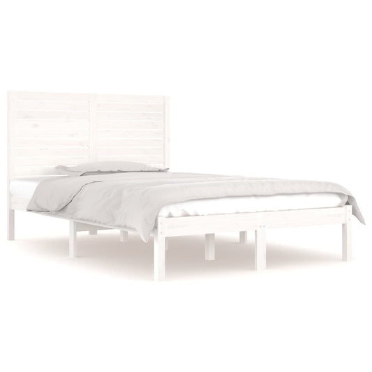 Bed Frame | White | Solid Pine Wood | Double | Frame | Rectangular